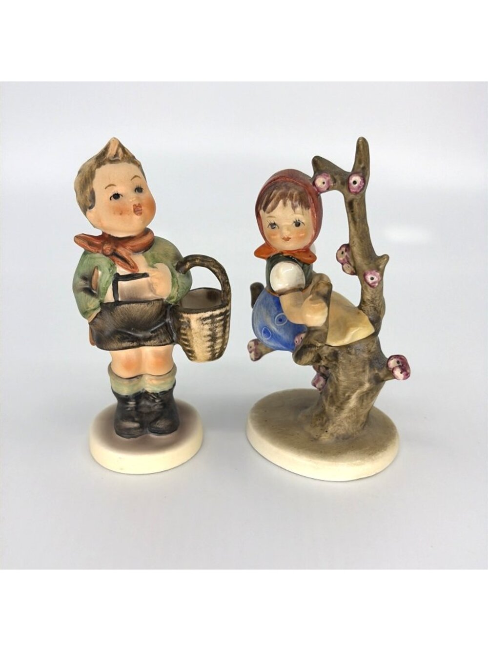 Vintage M.I. Hummel Goebel Village Boy 51/3/0 Apple Tree Girl 141/3/0 TMK 3 Lot